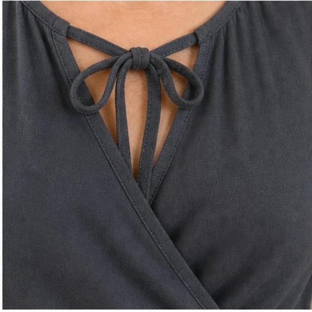 Charcoal Ruffle Blouse - Picture 4 of 6